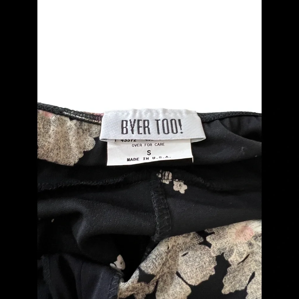 Byer Too Black Floral Mini Dress Small